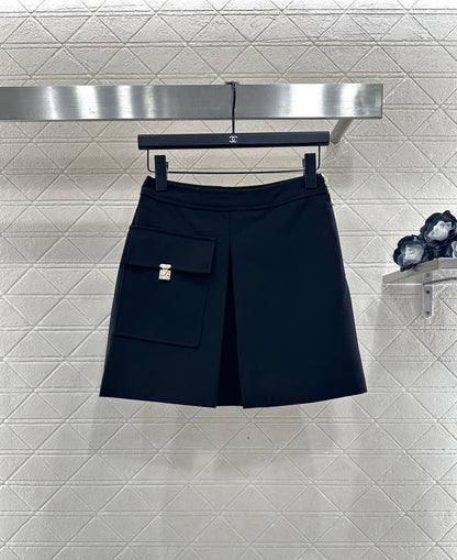 Zippered Leather Mini Skirt