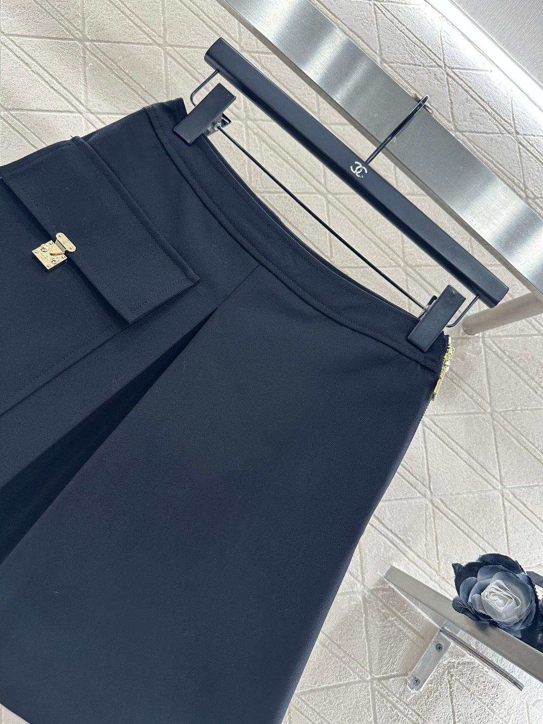 Zippered Leather Mini Skirt