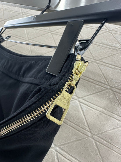 Zippered Leather Mini Skirt