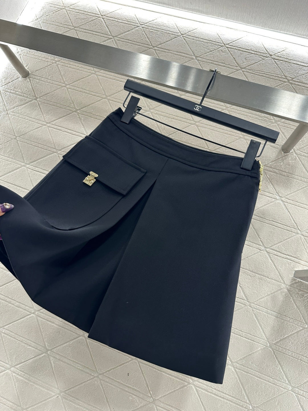 Zippered Leather Mini Skirt