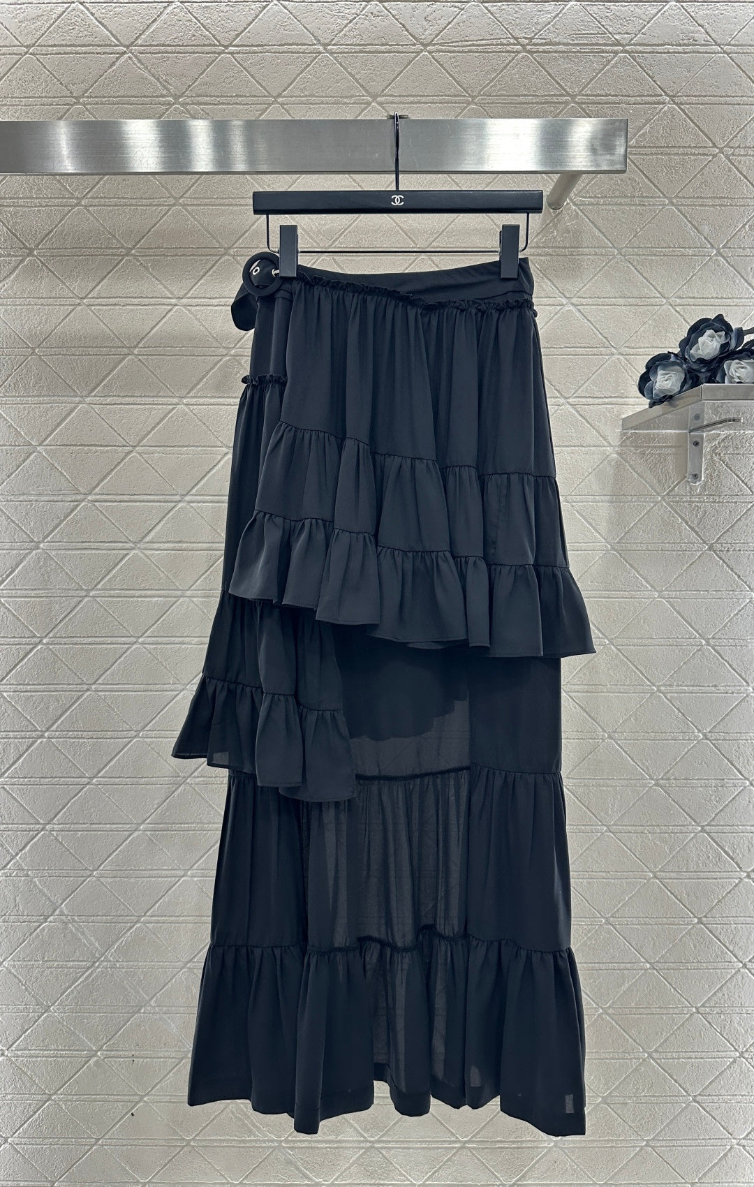 Belted Ruffle One-Piece Skirt