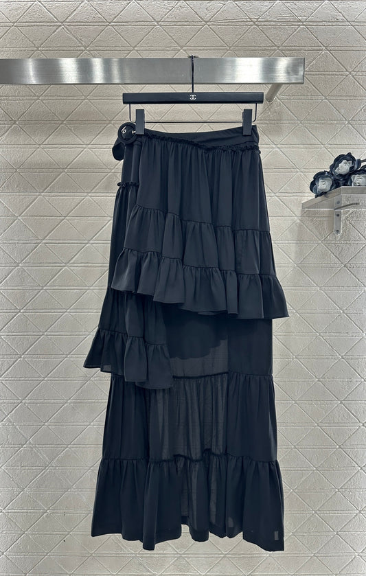 Belted Ruffle One-Piece Skirt