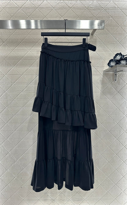 Belted Ruffle One-Piece Skirt