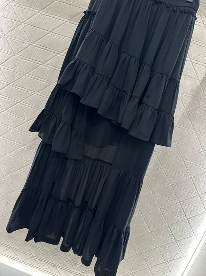 Belted Ruffle One-Piece Skirt
