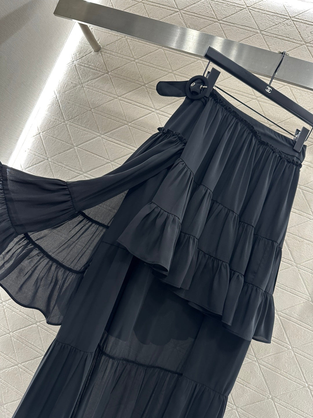 Belted Ruffle One-Piece Skirt