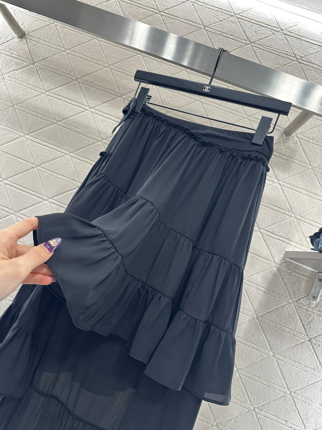 Belted Ruffle One-Piece Skirt