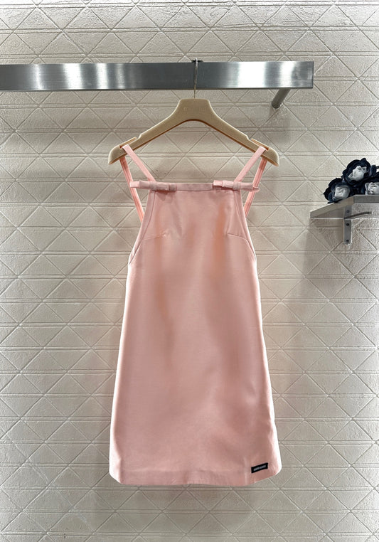 Backless Bow-Tie Slip Dress