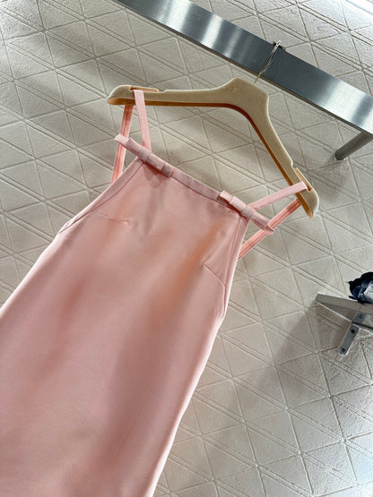 Backless Bow-Tie Slip Dress