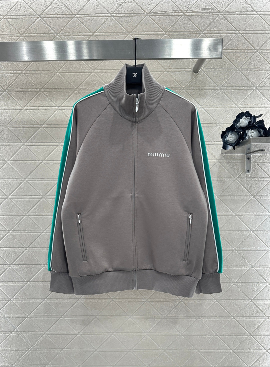 Stand Collar Webbing Casual Jacket