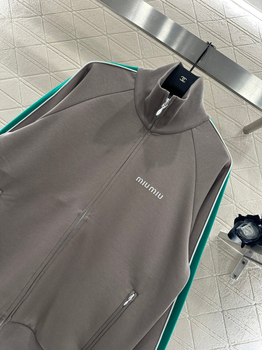 Stand Collar Webbing Casual Jacket