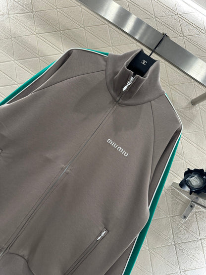 Stand Collar Webbing Casual Jacket