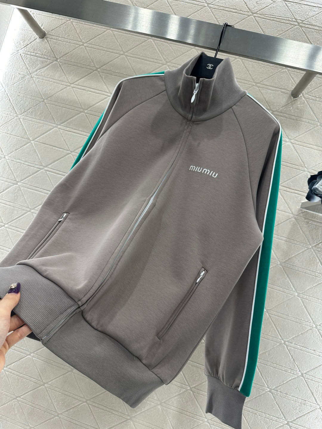 Stand Collar Webbing Casual Jacket