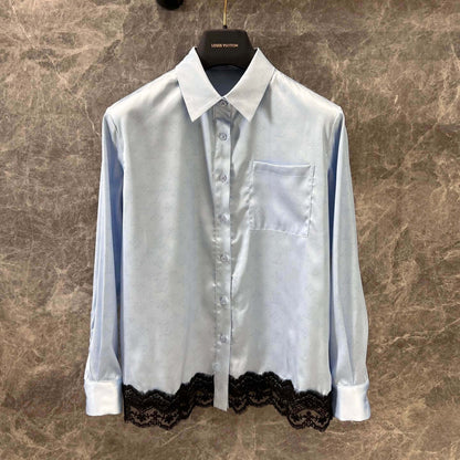 Lace Four-Leaf Clover Element Print Shirt & Shorts Set