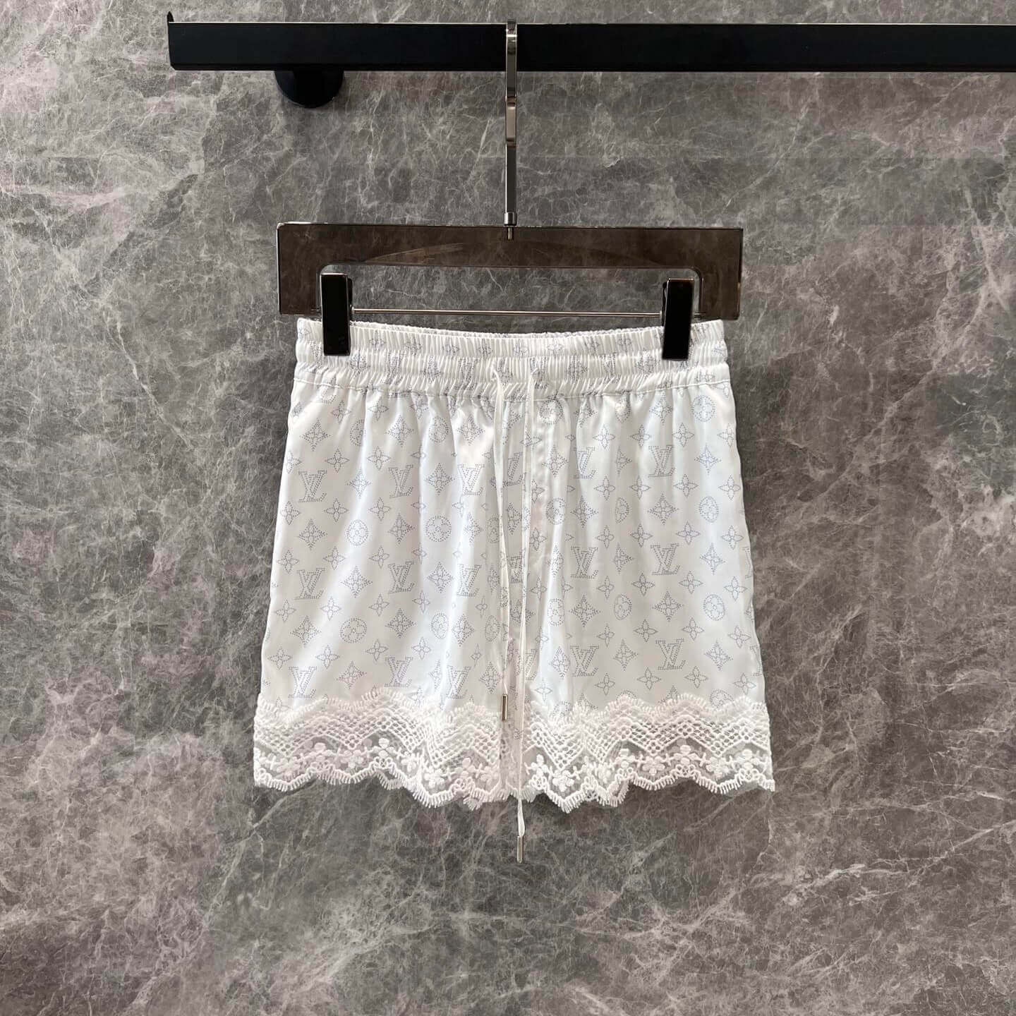 Lace Four-Leaf Clover Element Print Shirt & Shorts Set