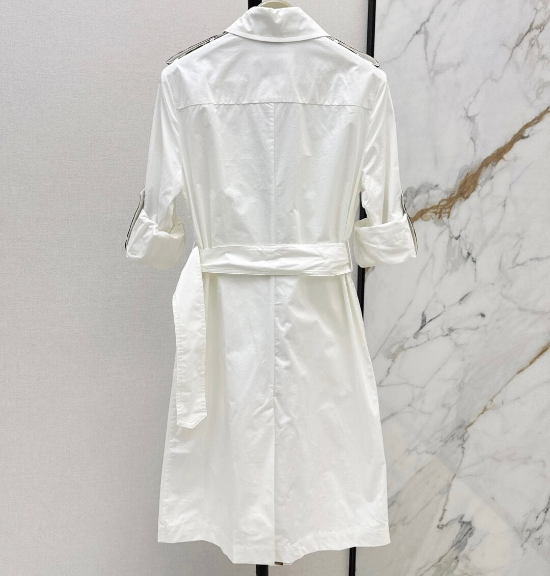 Cuff Plaid-Patch Embroidered Dress