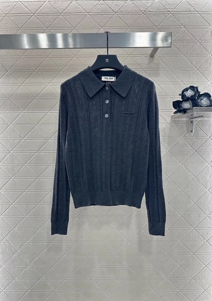 25 Fried Dough Twists lapel knitting sweater