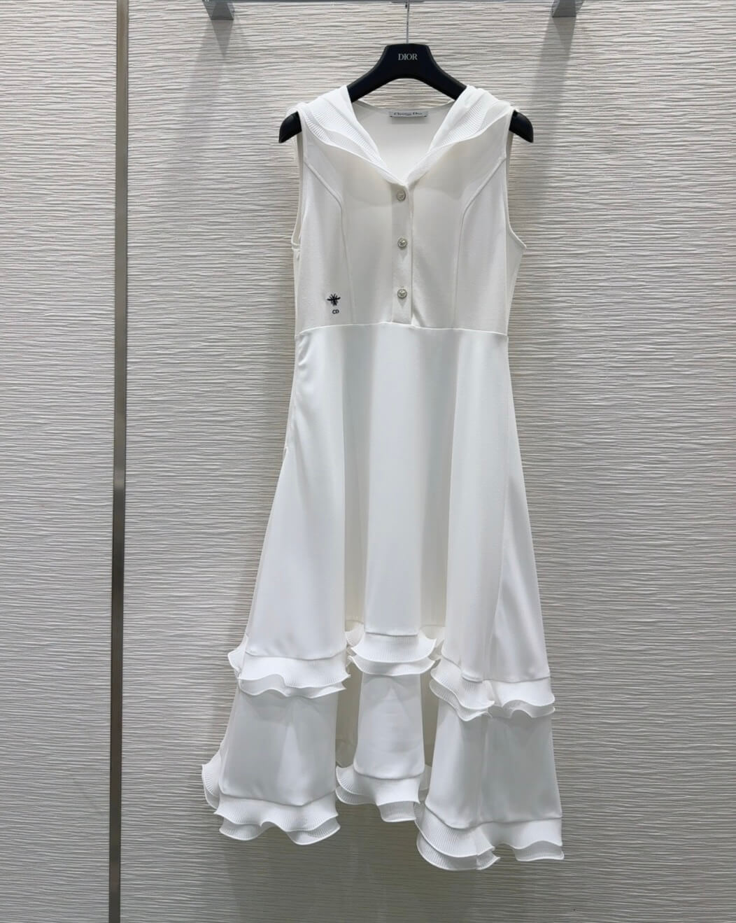 Classic Minimalist Solid Lace Trim Dress