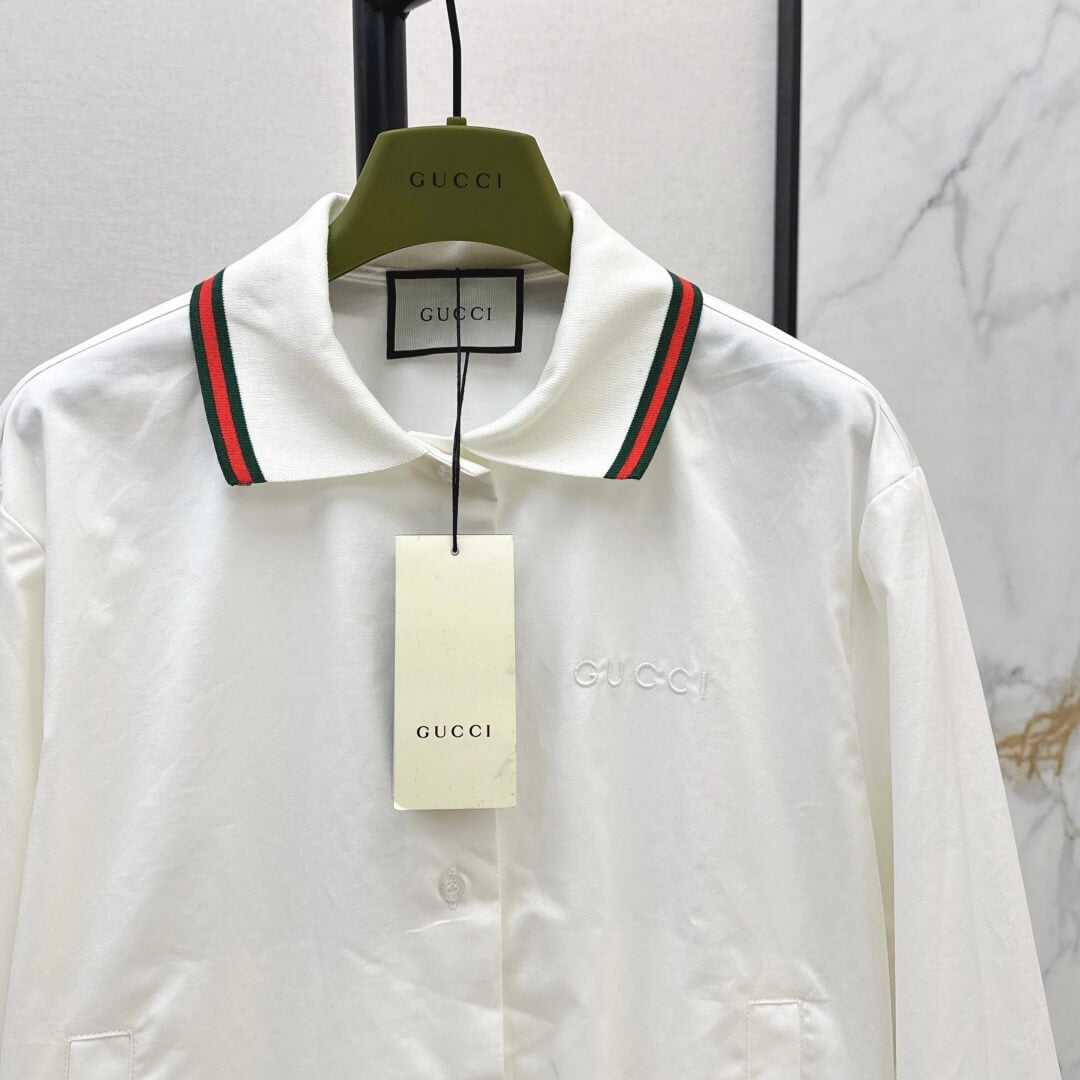 Contrast-Webbing Belted Shirt