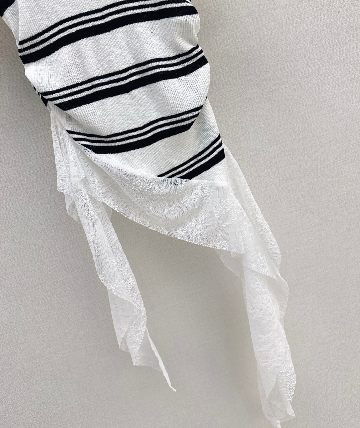 Deconstructed Lace-Knit Tee