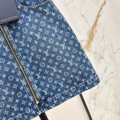 Utility Zip-Front Denim Mini