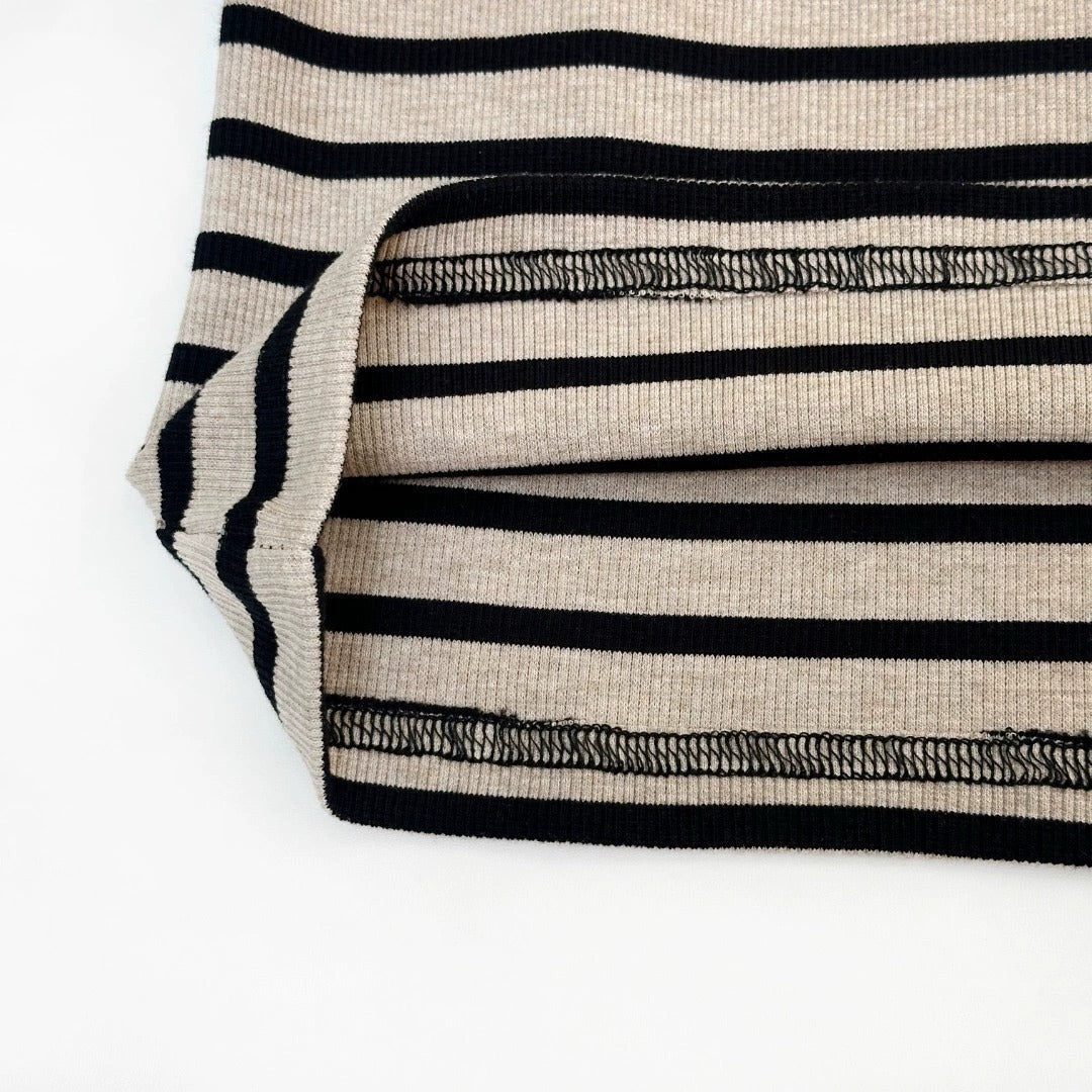 25 new letter stripe contrast color long sleeve