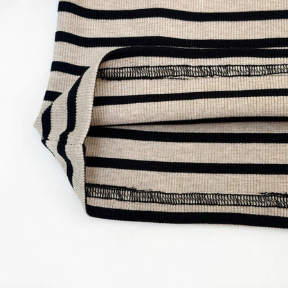 25 new letter stripe contrast color long sleeve