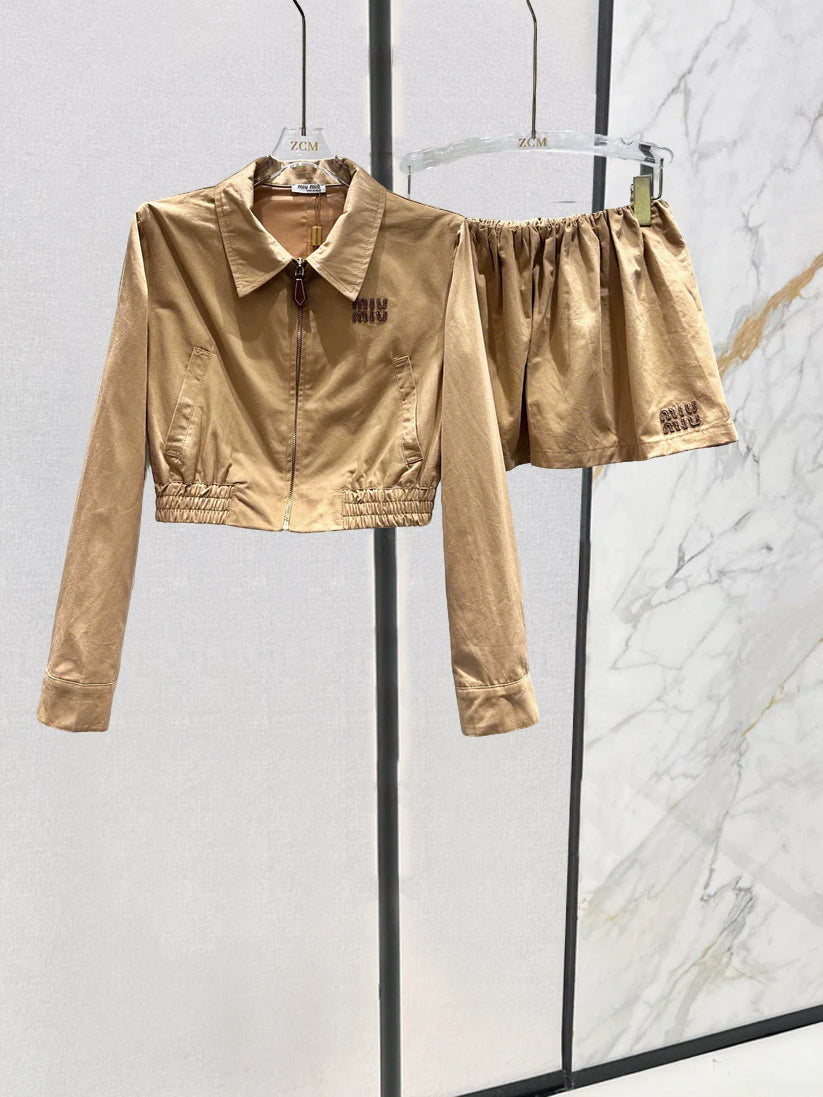 25 Lapel long-sleeved short jacket