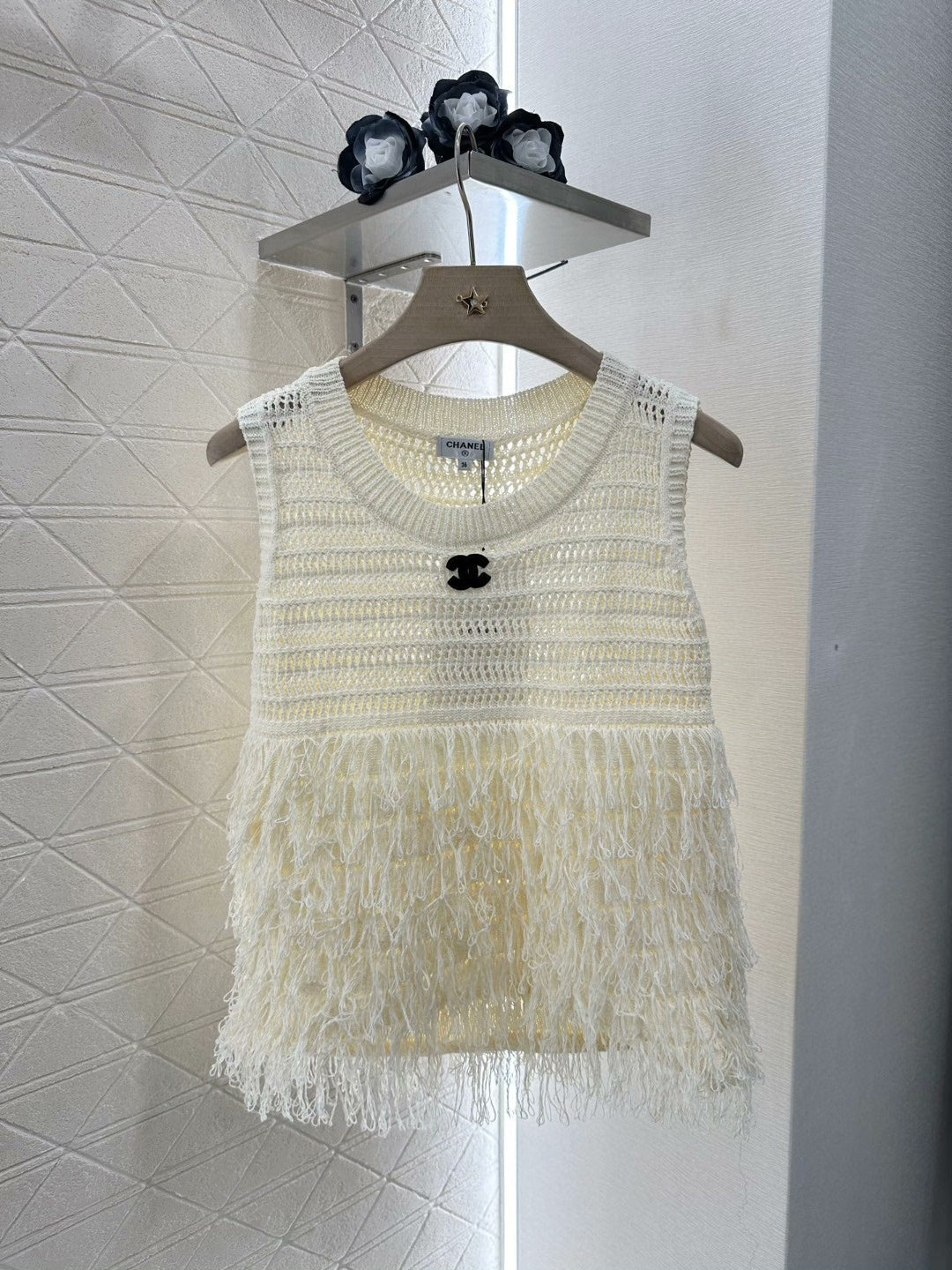25ss new woven tassel knitted vest