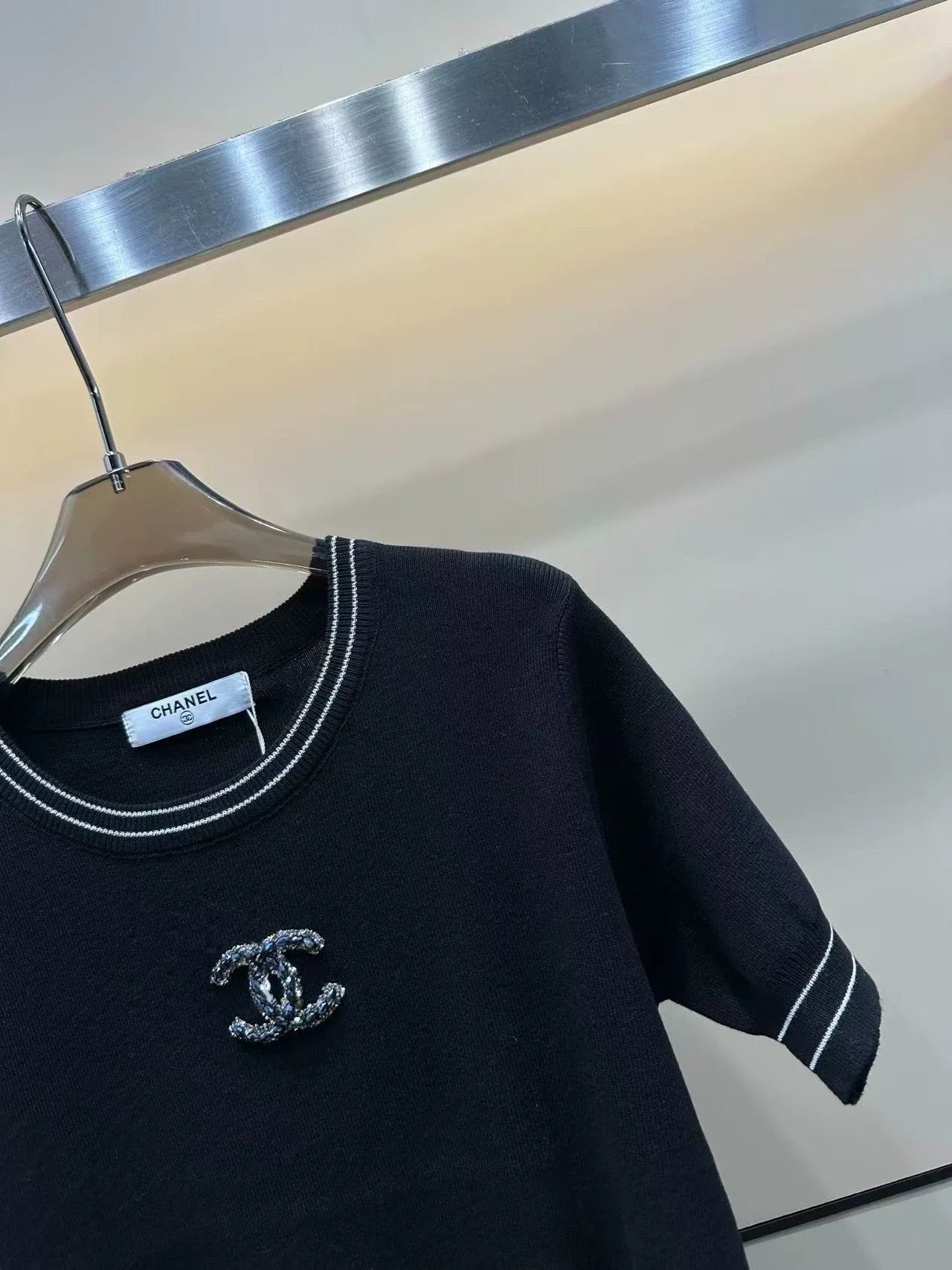 25 Summer Xiaoxiang new simple double C knitted short sleeves