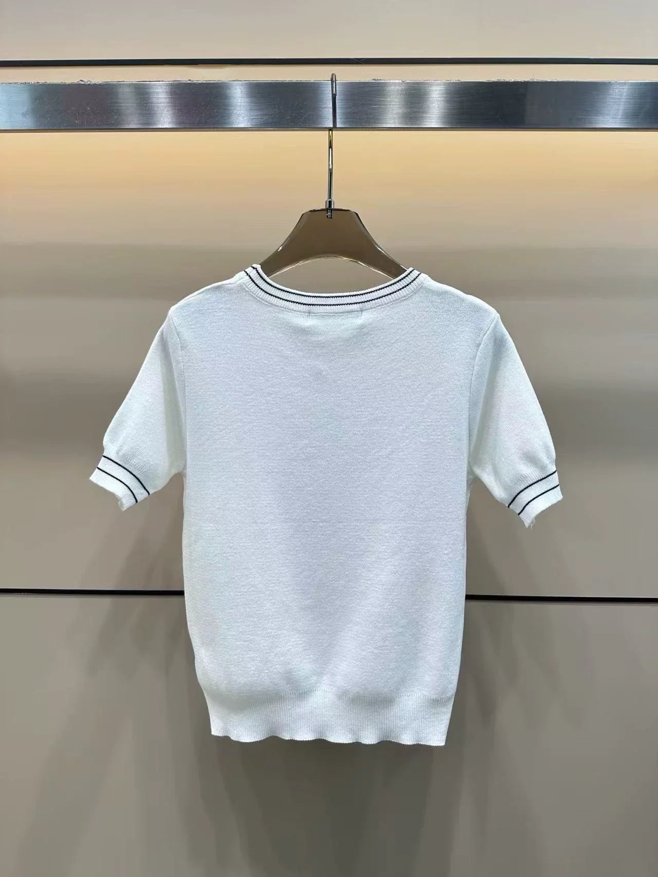 25 Summer Xiaoxiang new simple double C knitted short sleeves