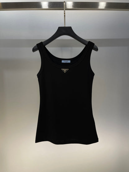 25ss new classic ribbed all-match triangle logo vest