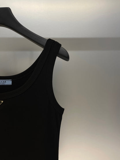 25ss new classic ribbed all-match triangle logo vest