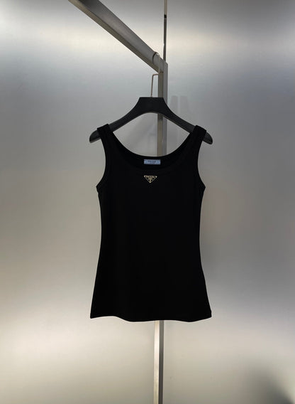 25ss new classic ribbed all-match triangle logo vest