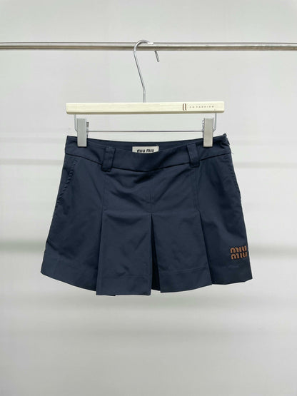 25ss new leather logo skirt