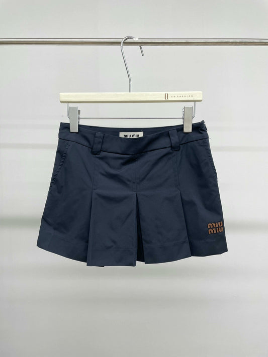 25ss new leather logo skirt