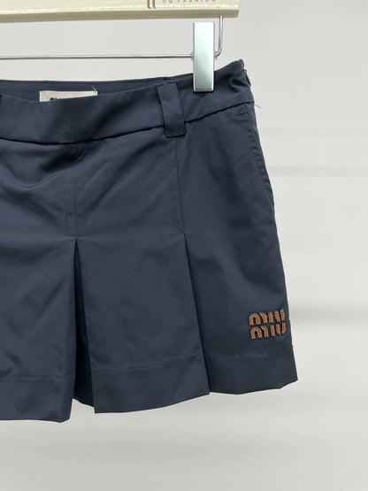 25ss new leather logo skirt