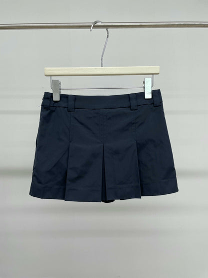 25ss new leather logo skirt