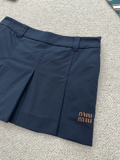 25ss new leather logo skirt