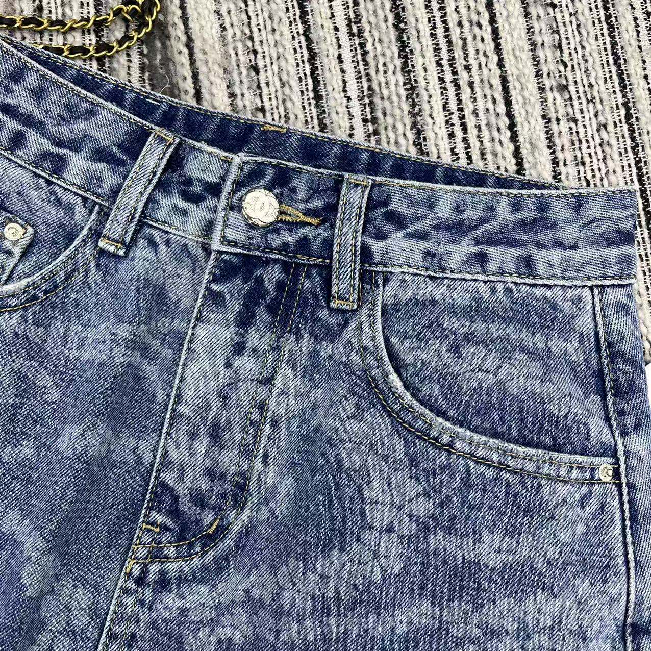 25 Early Spring and Summer Design Printed Denim A-Line Skirt