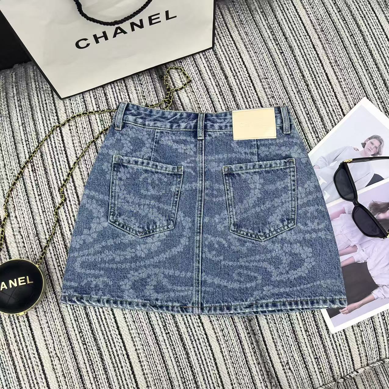 25 Early Spring and Summer Design Printed Denim A-Line Skirt