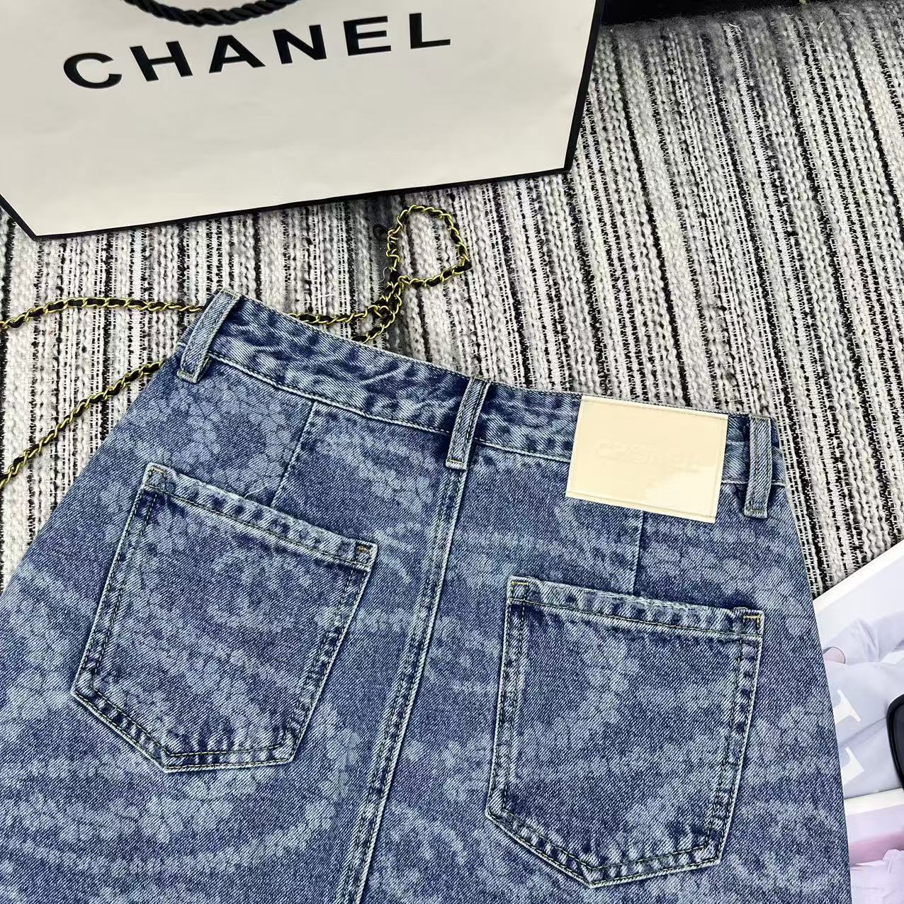 25 Early Spring and Summer Design Printed Denim A-Line Skirt