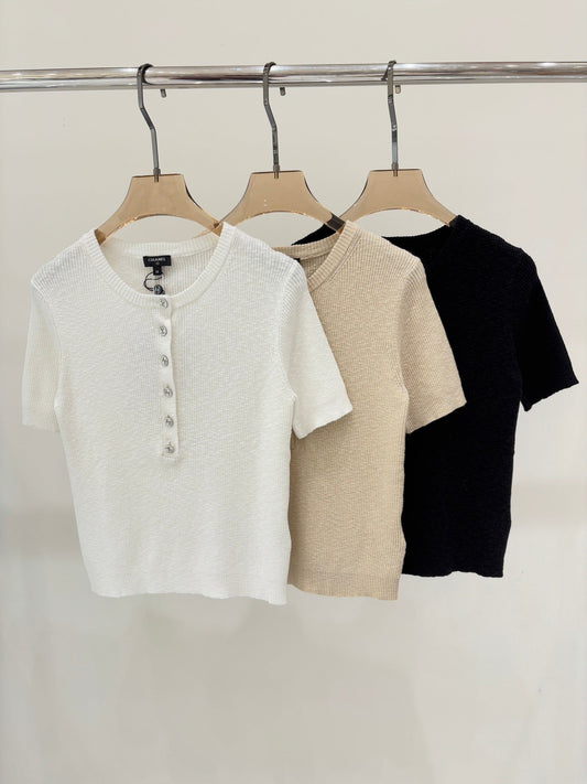 25ss early spring new slim fit knitted short sleeves