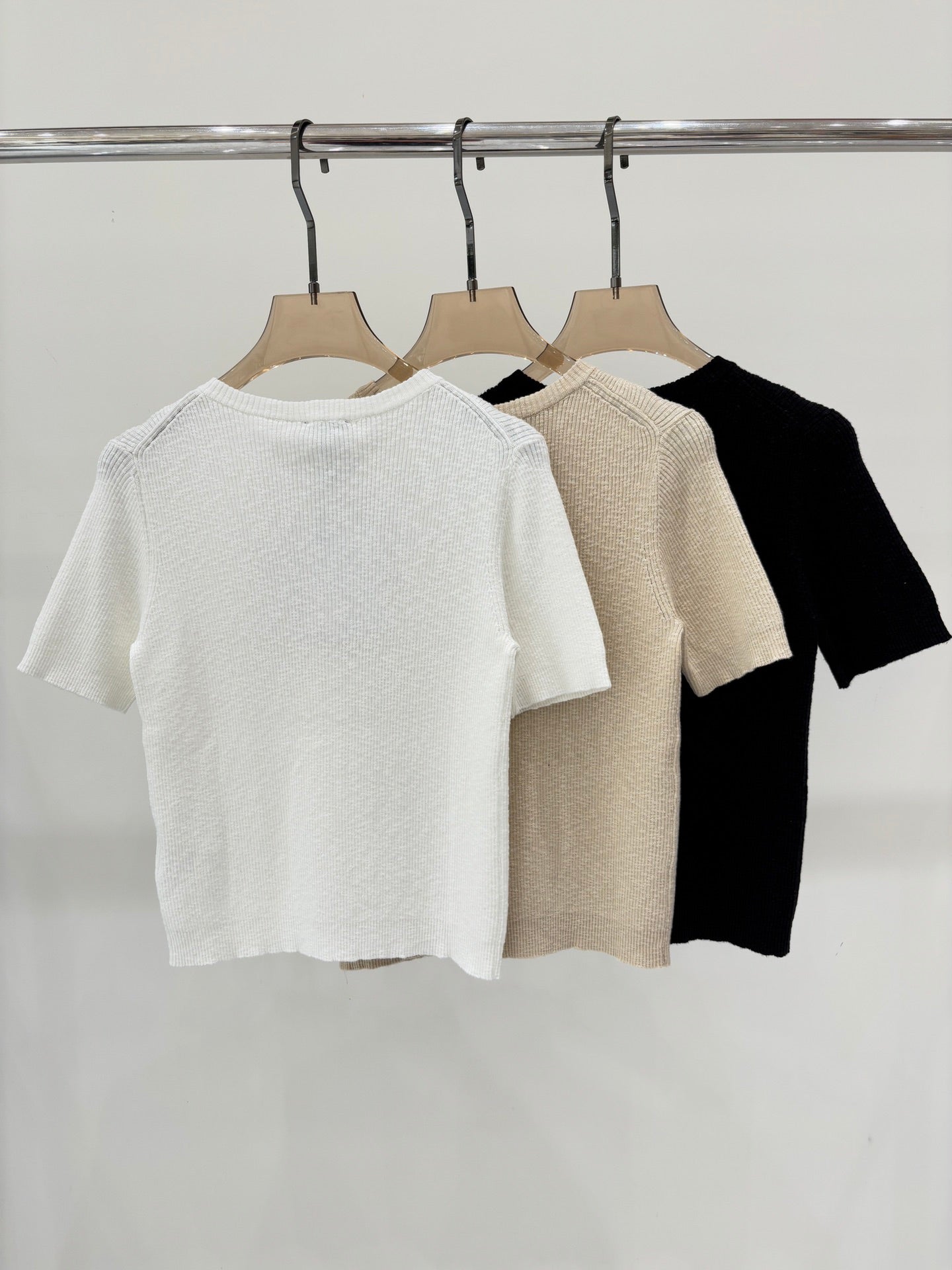 25ss early spring new slim fit knitted short sleeves