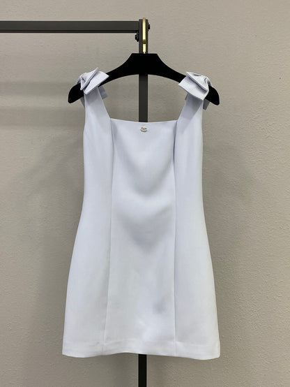 25ss new bow-decorated sleeveless vest dress