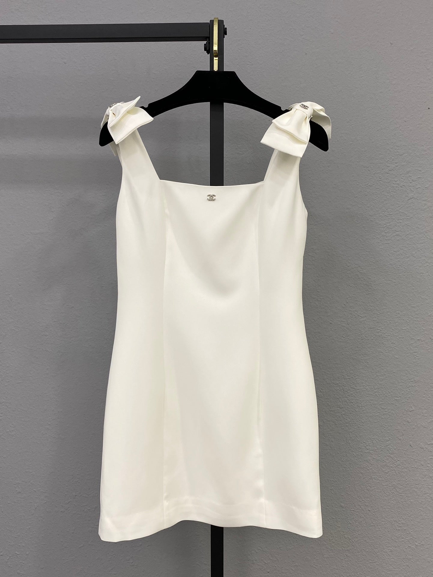 25ss new bow-decorated sleeveless vest dress