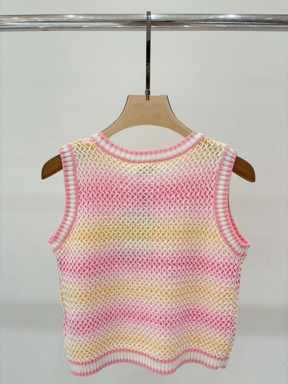 25 Summer jacquard simple knitted vest