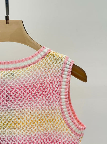 25 Summer jacquard simple knitted vest