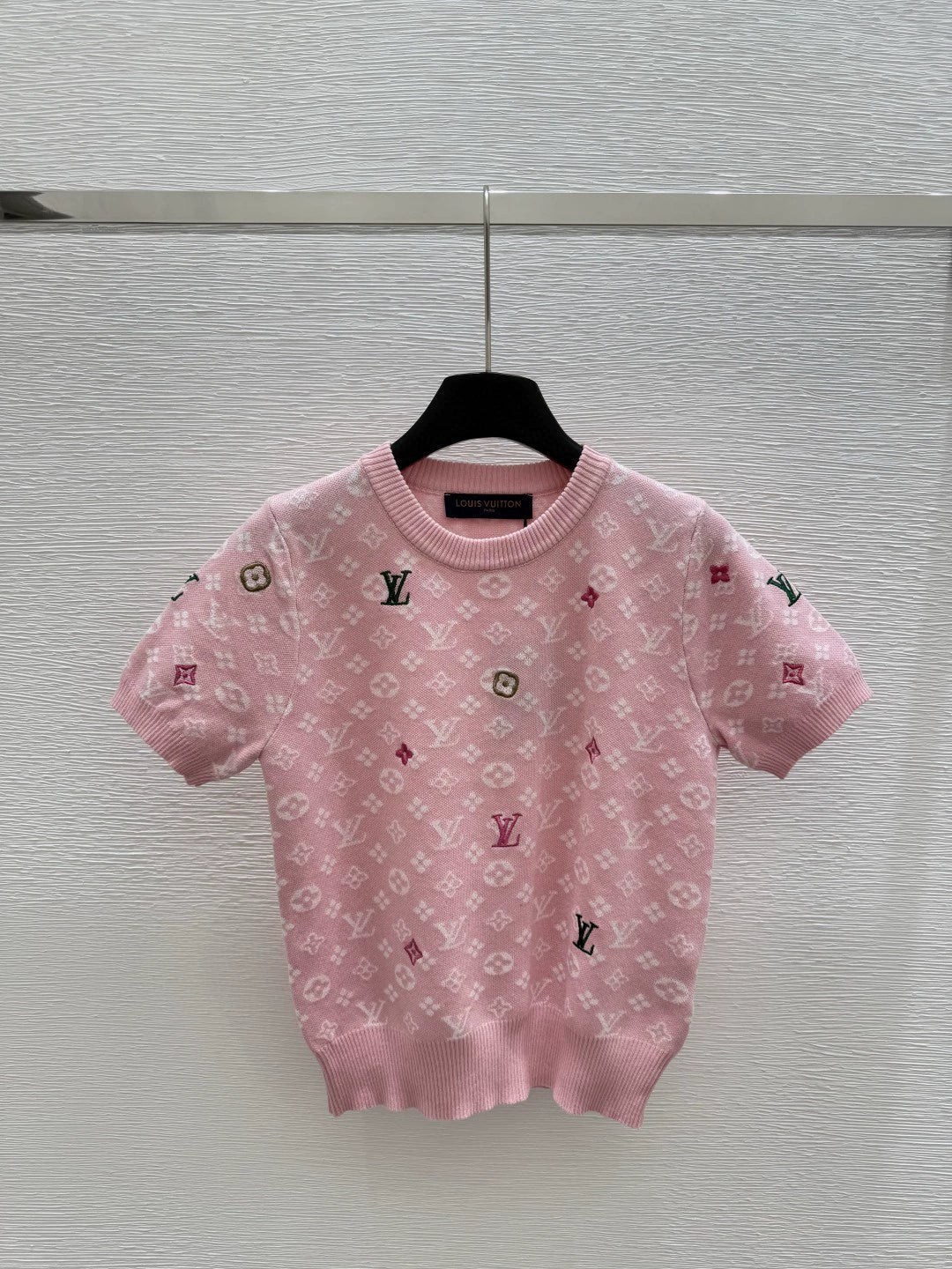 25ss round neck colorful knitted short sleeve T-shirt