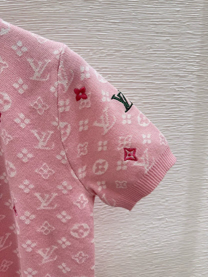 25ss round neck colorful knitted short sleeve T-shirt