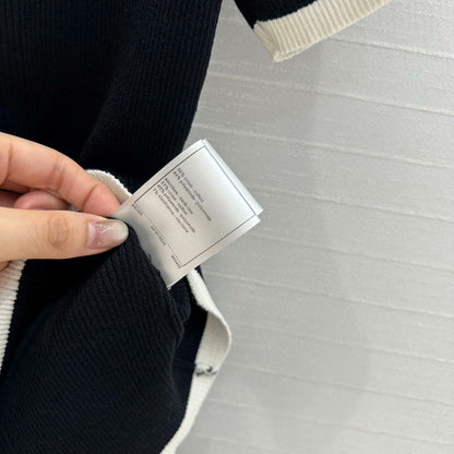 25 Spring/Summer new colorblock slim fit knit top